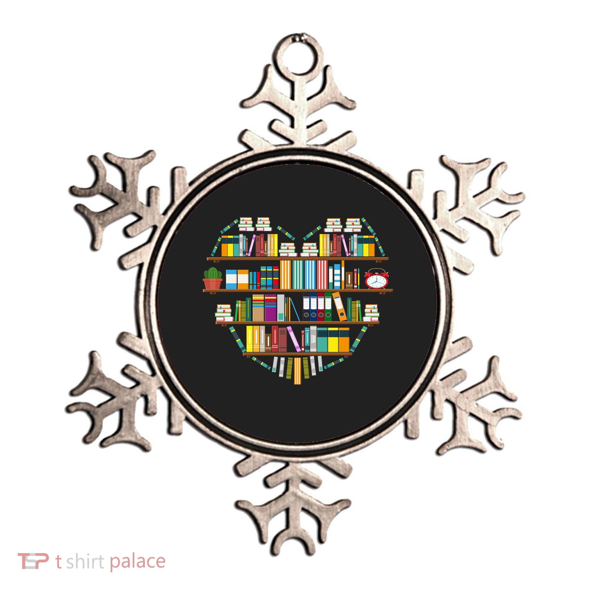 I Love Books Gift Heart Shaped Books Gift Ornament