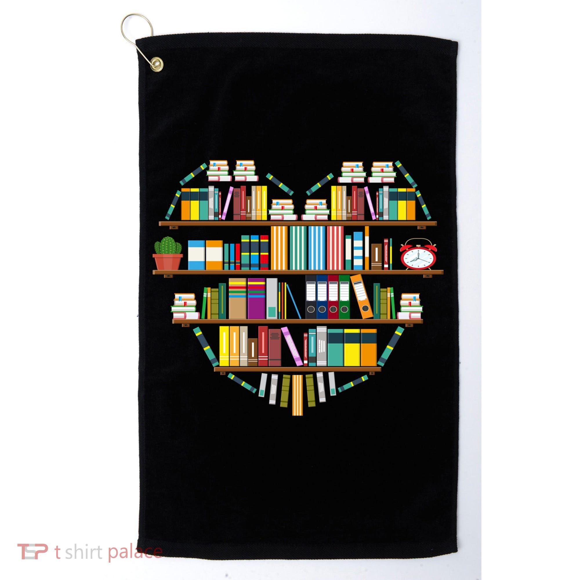 I Love Books Gift Heart Shaped Books Gift Golf Towel