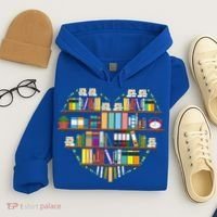 I Love Books Gift Heart Shaped Books Gift Hoodie thumb 4