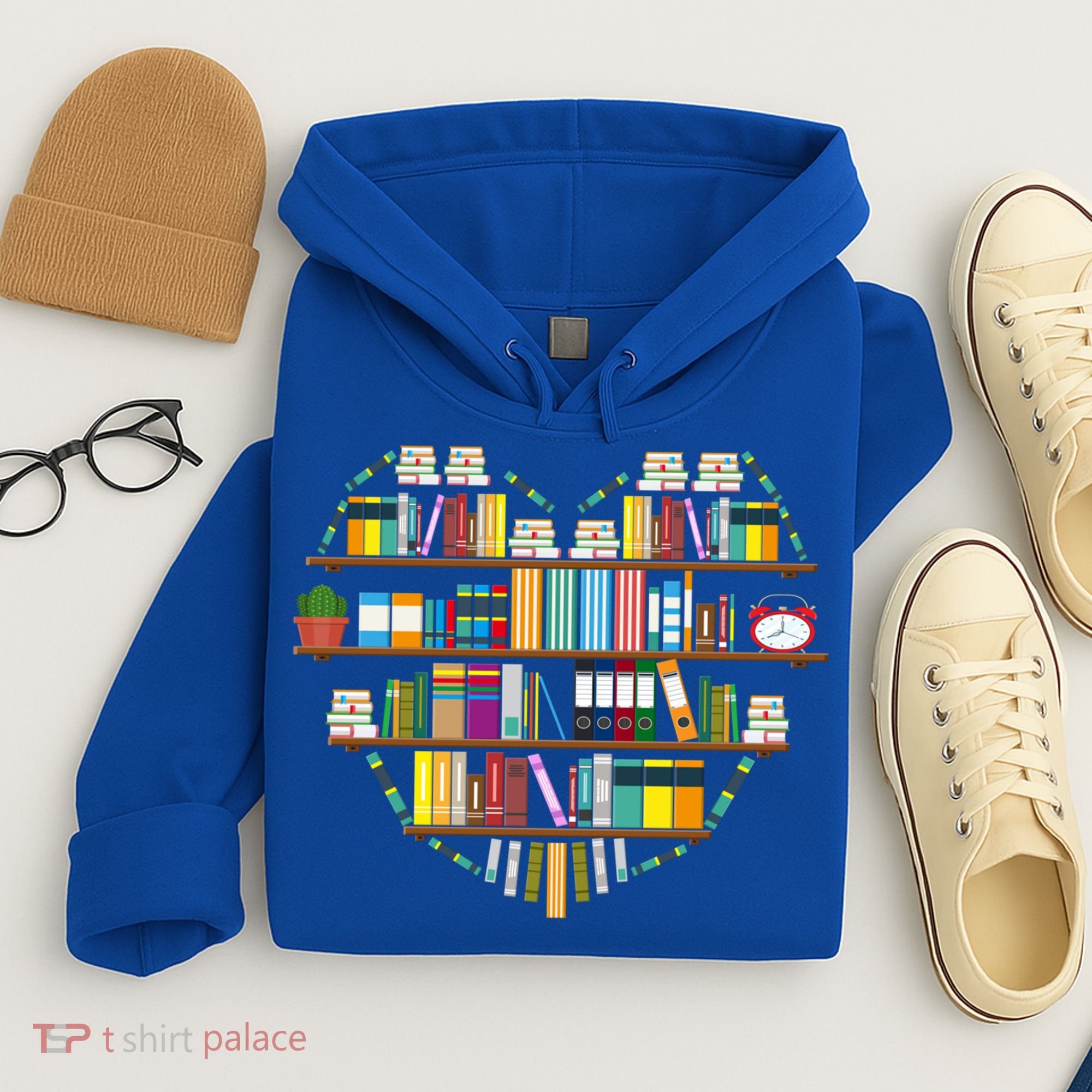 I Love Books Gift Heart Shaped Books Gift Hoodie