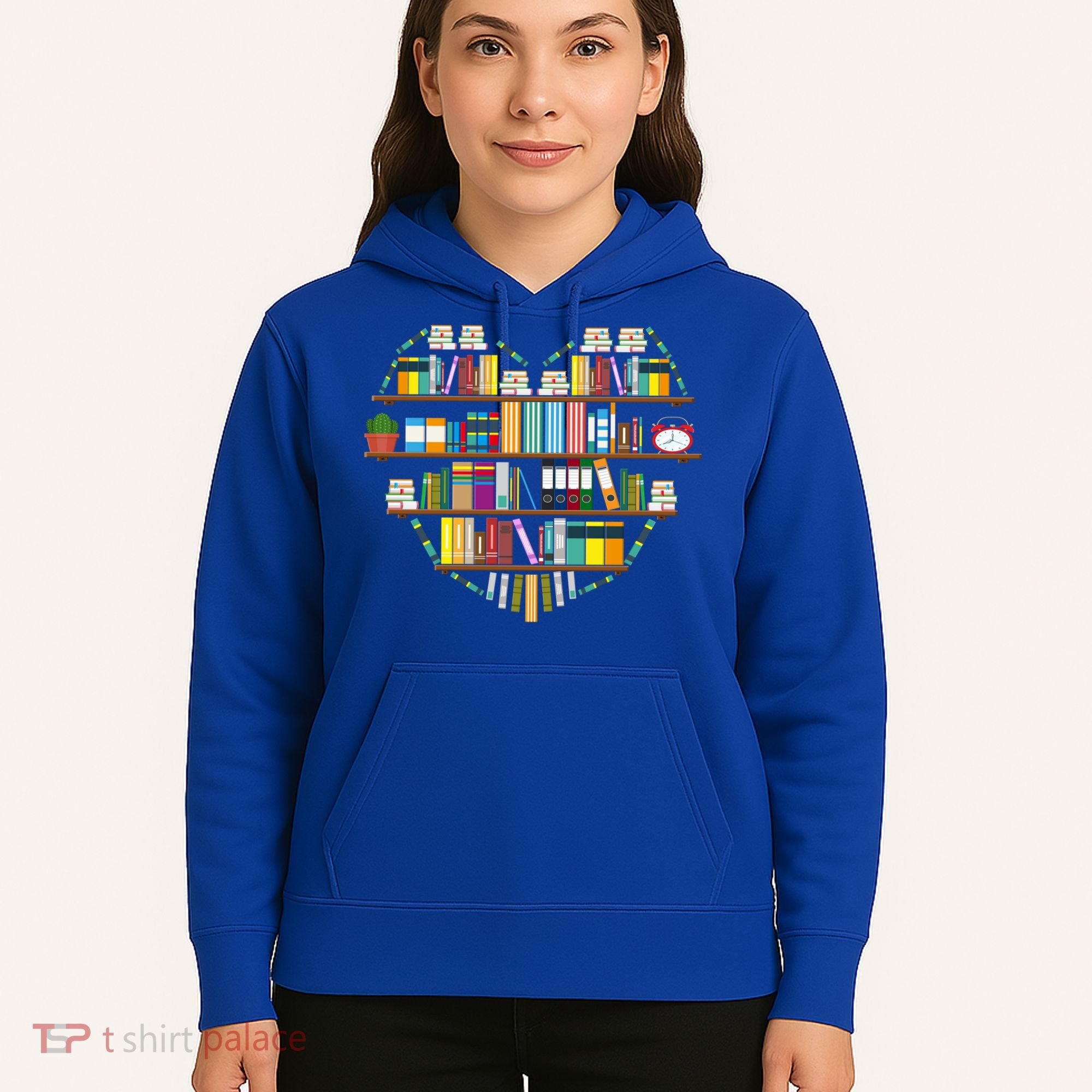 I Love Books Gift Heart Shaped Books Gift Hoodie