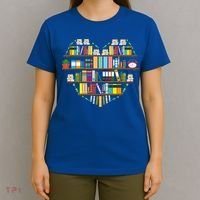 I Love Books Gift Heart Shaped Books Gift T-Shirt thumb 4