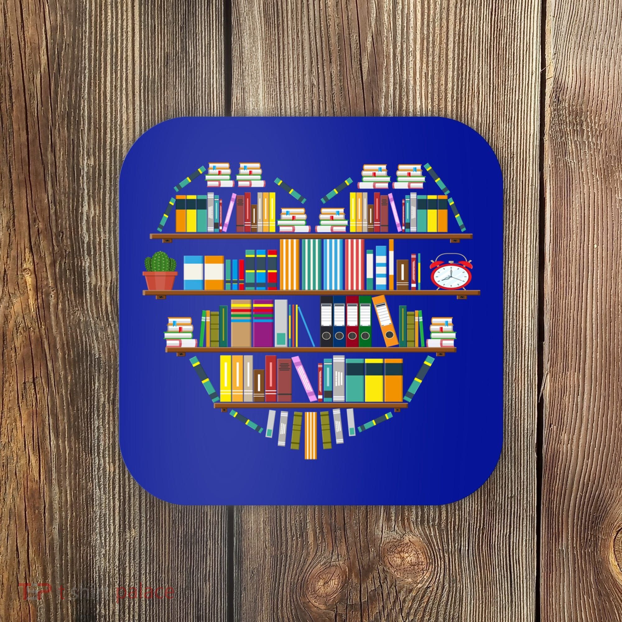 I Love Books Gift Heart Shaped Books Gift Coaster