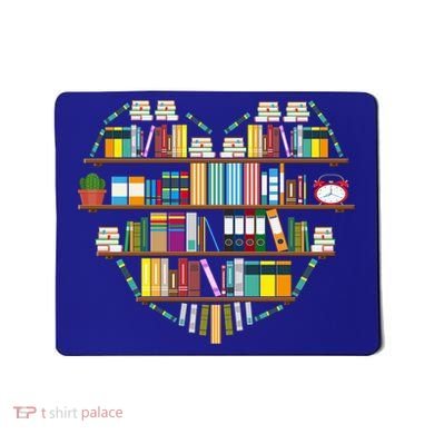 I Love Books Gift Heart Shaped Books Gift Mousepad