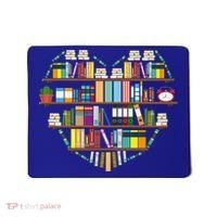 I Love Books Gift Heart Shaped Books Gift Mousepad thumb 0
