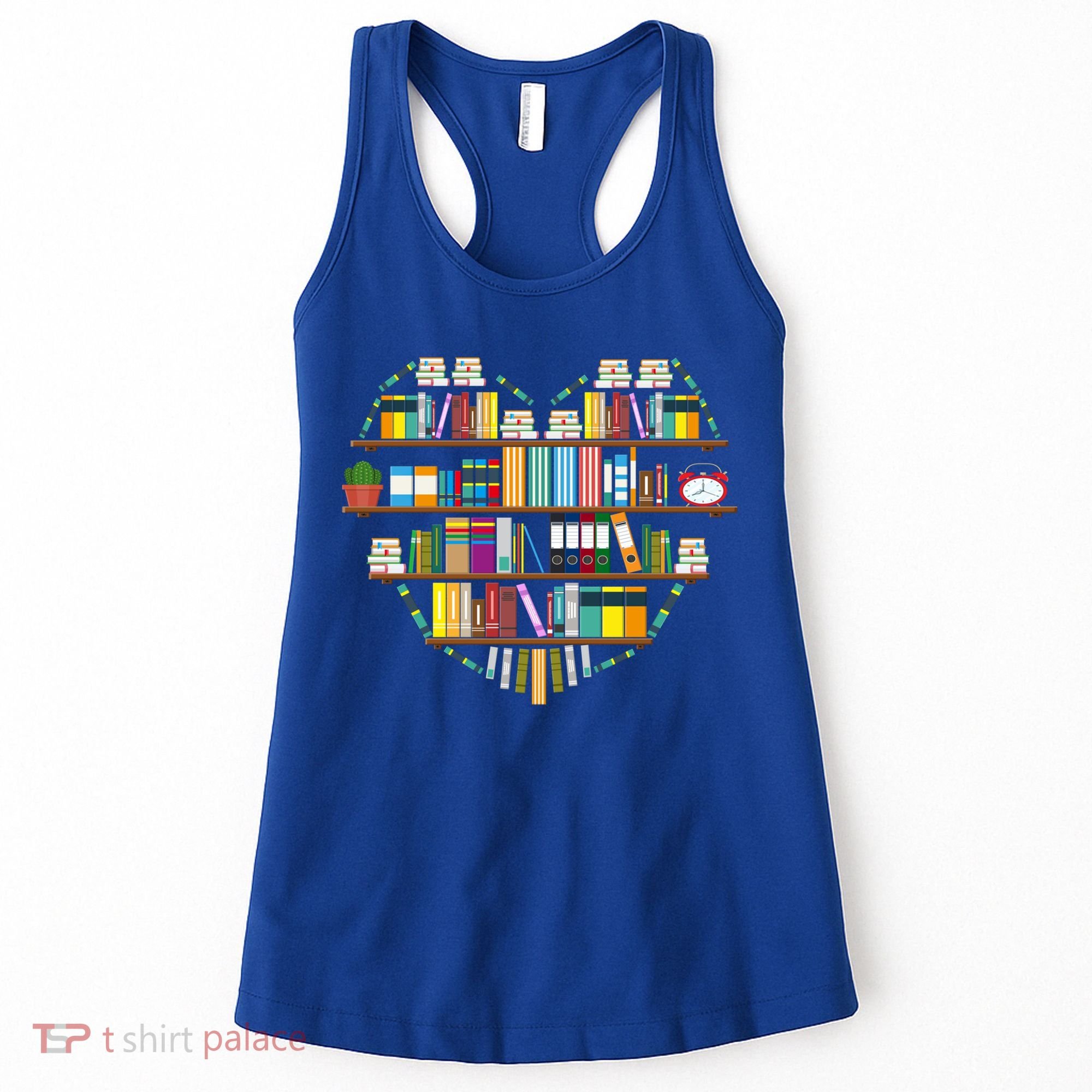 I Love Books Gift Heart Shaped Books Gift Women's Tank Top