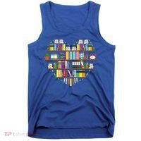 I Love Books Gift Heart Shaped Books Gift Tank Top thumb 0