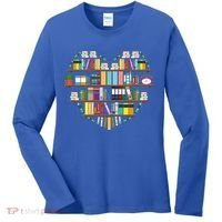 I Love Books Gift Heart Shaped Books Gift Women's Long Sleeve Shirt thumb 0