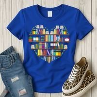 I Love Books Gift Heart Shaped Books Gift Women's T-Shirt thumb 3