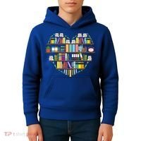 I Love Books Gift Heart Shaped Books Gift Kids Hoodie thumb 4