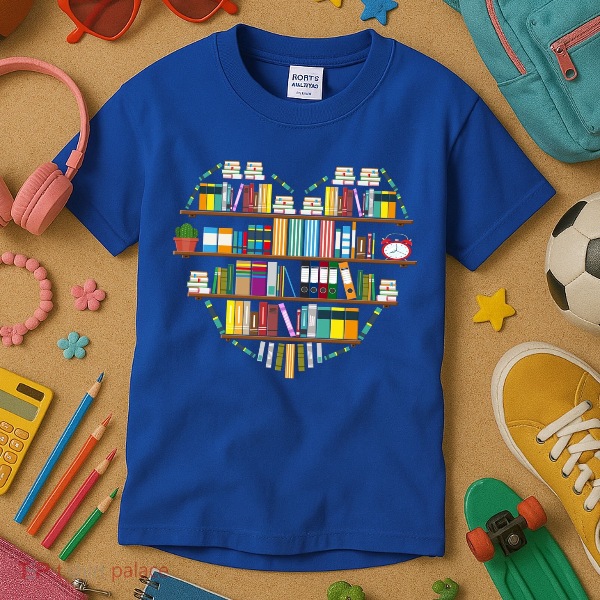 I Love Books Gift Heart Shaped Books Gift Kids T-Shirt