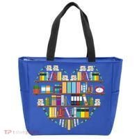 I Love Books Gift Heart Shaped Books Gift Tote Bag thumb 0