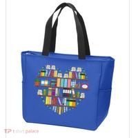 I Love Books Gift Heart Shaped Books Gift Tote Bag thumb 3