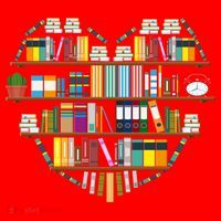 I Love Books Gift Heart Shaped Books Gift Santa Hat thumb 1
