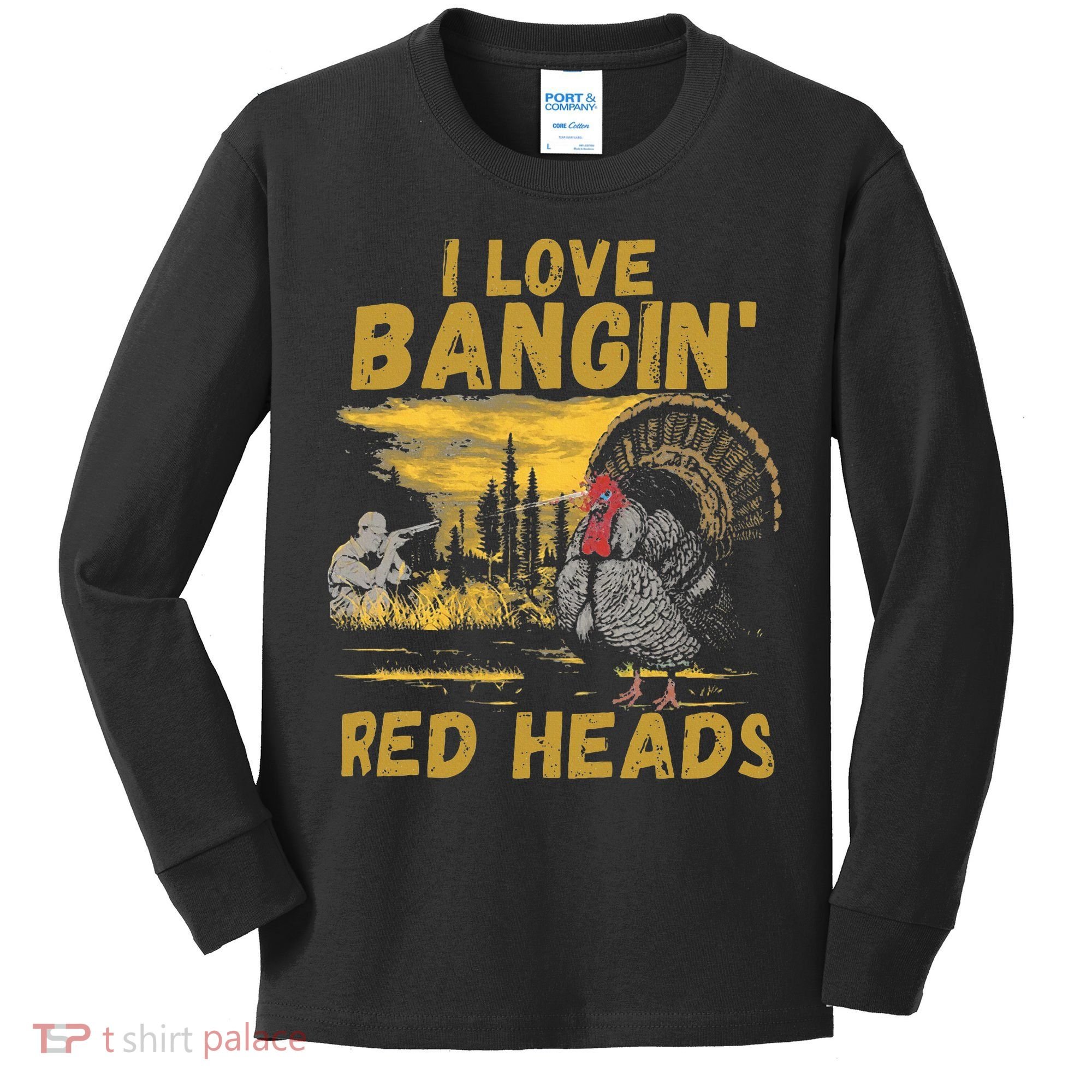 I Love Bangin Red Heads Funny Hunting Kids Long Sleeve Shirt