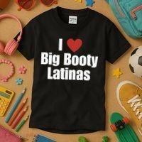 I Love Big Booty Latinas I Heart Big Booty Latinas Kids T-Shirt thumb 3