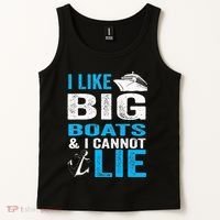 I Like Big Boats and I Cannot Lie Funny Cruise Tank Top thumb 2