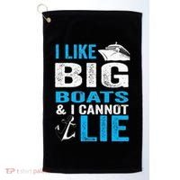 I Like Big Boats and I Cannot Lie Funny Cruise Golf Towel thumb 0