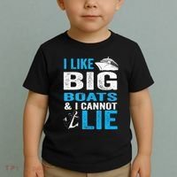 I Like Big Boats and I Cannot Lie Funny Cruise Toddler T-Shirt thumb 2