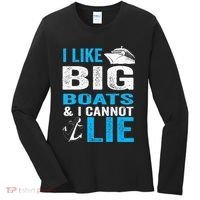 I Like Big Boats and I Cannot Lie Funny Cruise Women's Long Sleeve Shirt thumb 0