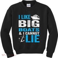 I Like Big Boats and I Cannot Lie Funny Cruise Kids Sweatshirt thumb 0