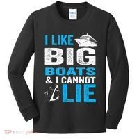 I Like Big Boats and I Cannot Lie Funny Cruise Kids Long Sleeve Shirt thumb 0