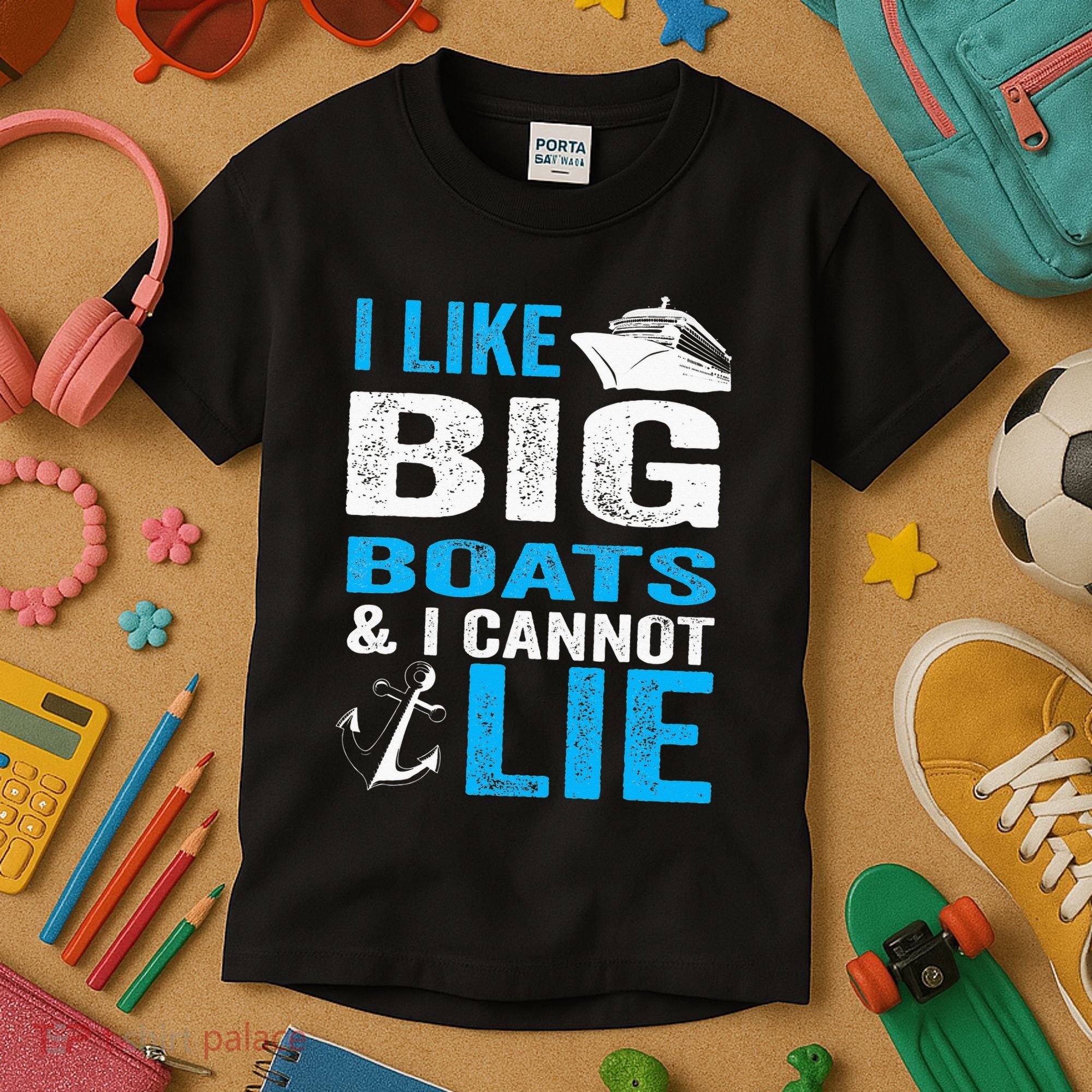I Like Big Boats and I Cannot Lie Funny Cruise Kids T-Shirt