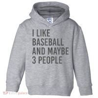 I Like Baseball And Maybe 3 People Toddler Hoodie thumb 0