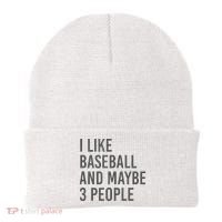 I Like Baseball And Maybe 3 People Beanie thumb 0