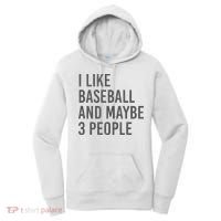 I Like Baseball And Maybe 3 People Women's Hoodie thumb 0