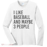 I Like Baseball And Maybe 3 People Women's Long Sleeve Shirt thumb 0