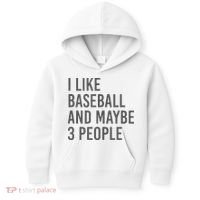 I Like Baseball And Maybe 3 People Kids Hoodie thumb 0