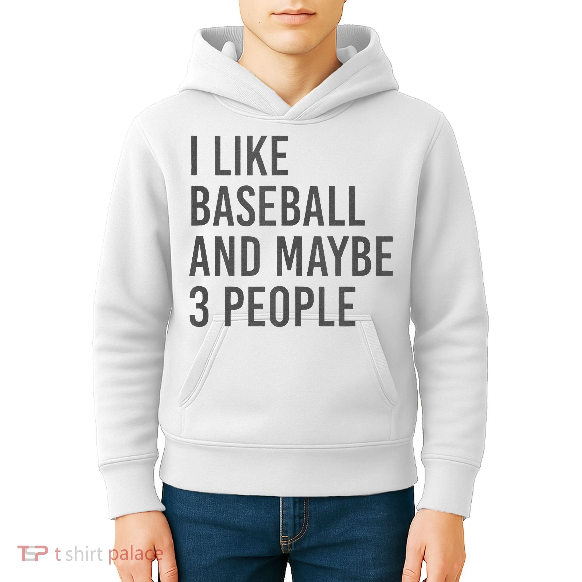 I Like Baseball And Maybe 3 People Kids Hoodie