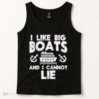 I Like Big Boats Cannot Lie Funny Cruise Ship Cruising Gift Tank Top thumb 2