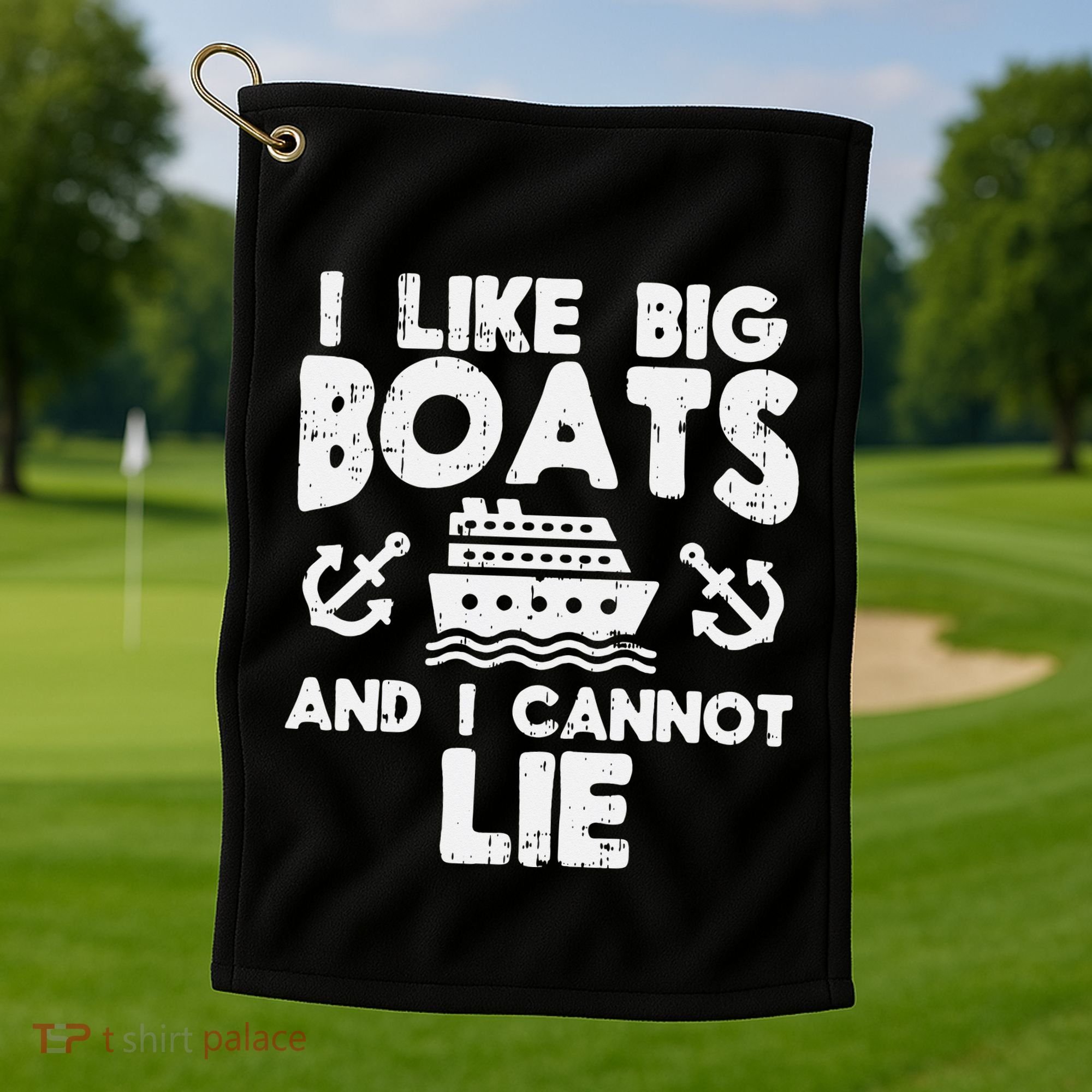 I Like Big Boats Cannot Lie Funny Cruise Ship Cruising Gift Golf Towel