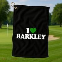 I Love Barkley St Patricks Day I Heart Barkley Golf Towel thumb 1