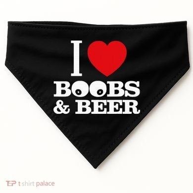 I Love Boobs And Beer USA-Made Doggie Bandana