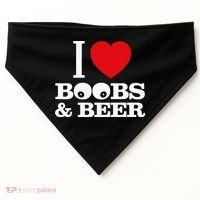 I Love Boobs And Beer USA-Made Doggie Bandana thumb 0