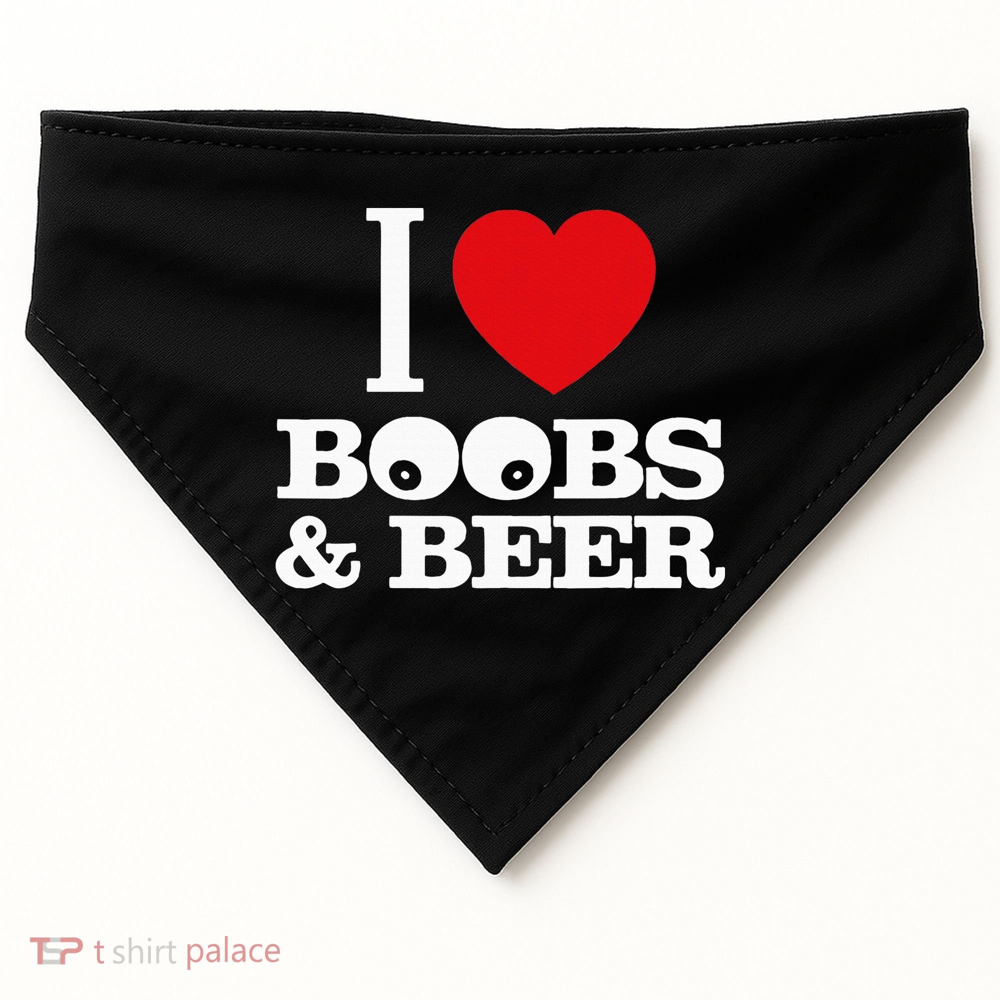 I Love Boobs And Beer USA-Made Doggie Bandana