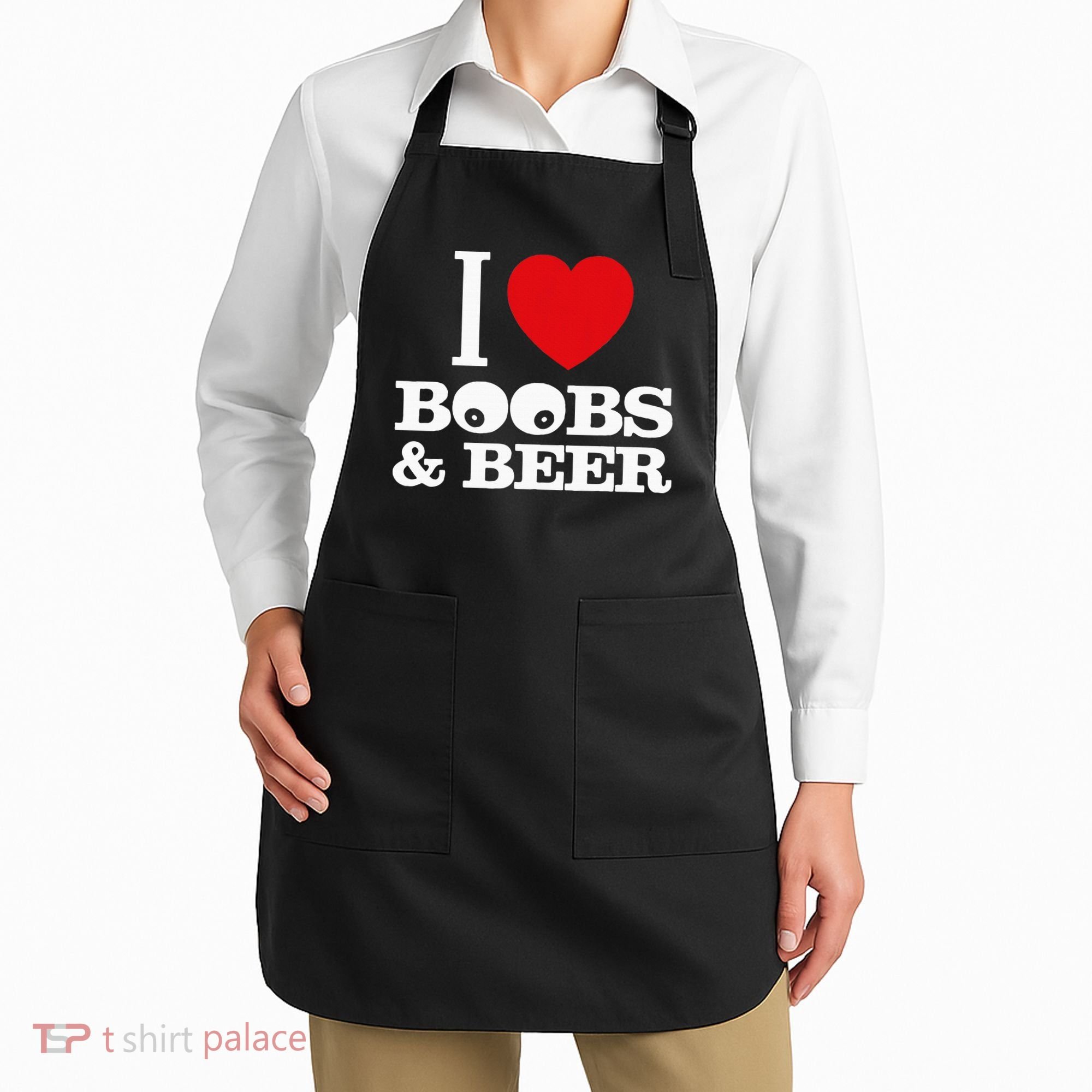I Love Boobs And Beer Apron