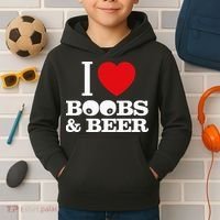 I Love Boobs And Beer Kids Hoodie thumb 2