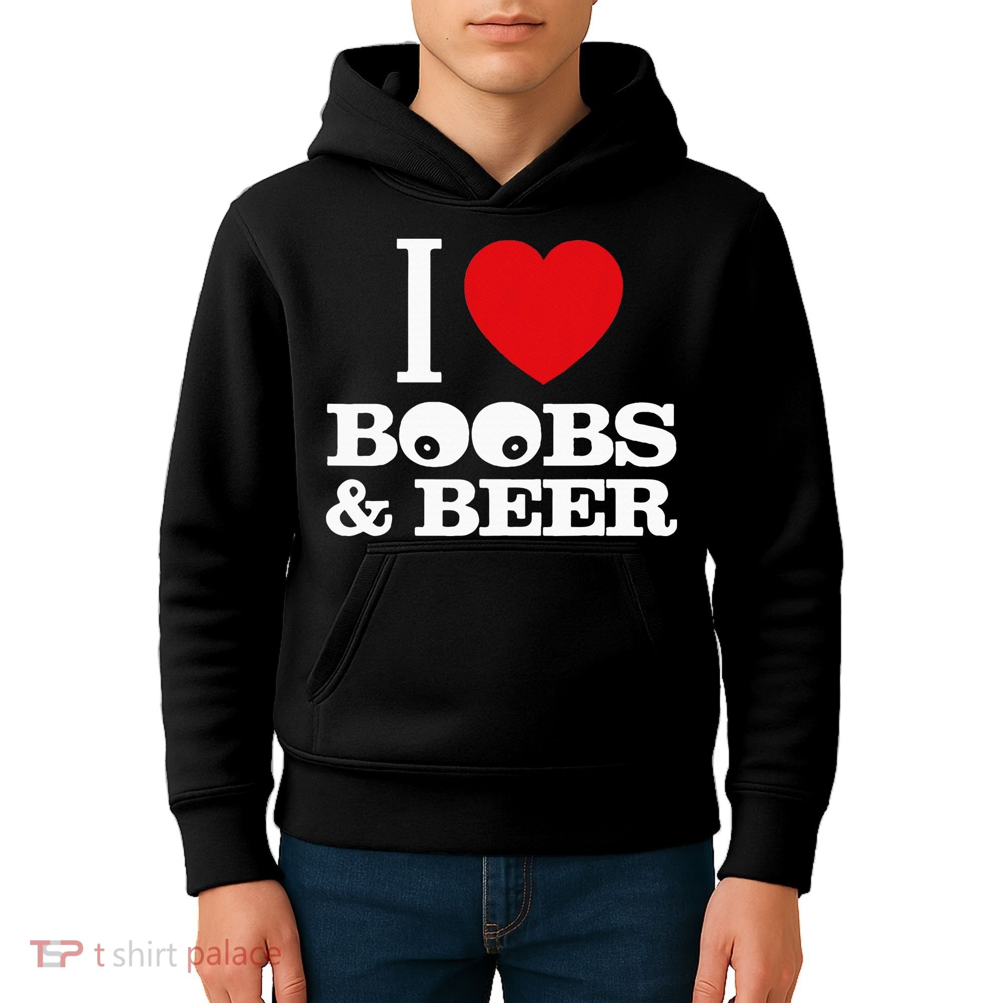 I Love Boobs And Beer Kids Hoodie