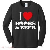 I Love Boobs And Beer Kids Long Sleeve Shirt thumb 0