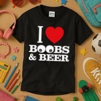 I Love Boobs And Beer Kids T-Shirt thumb 3