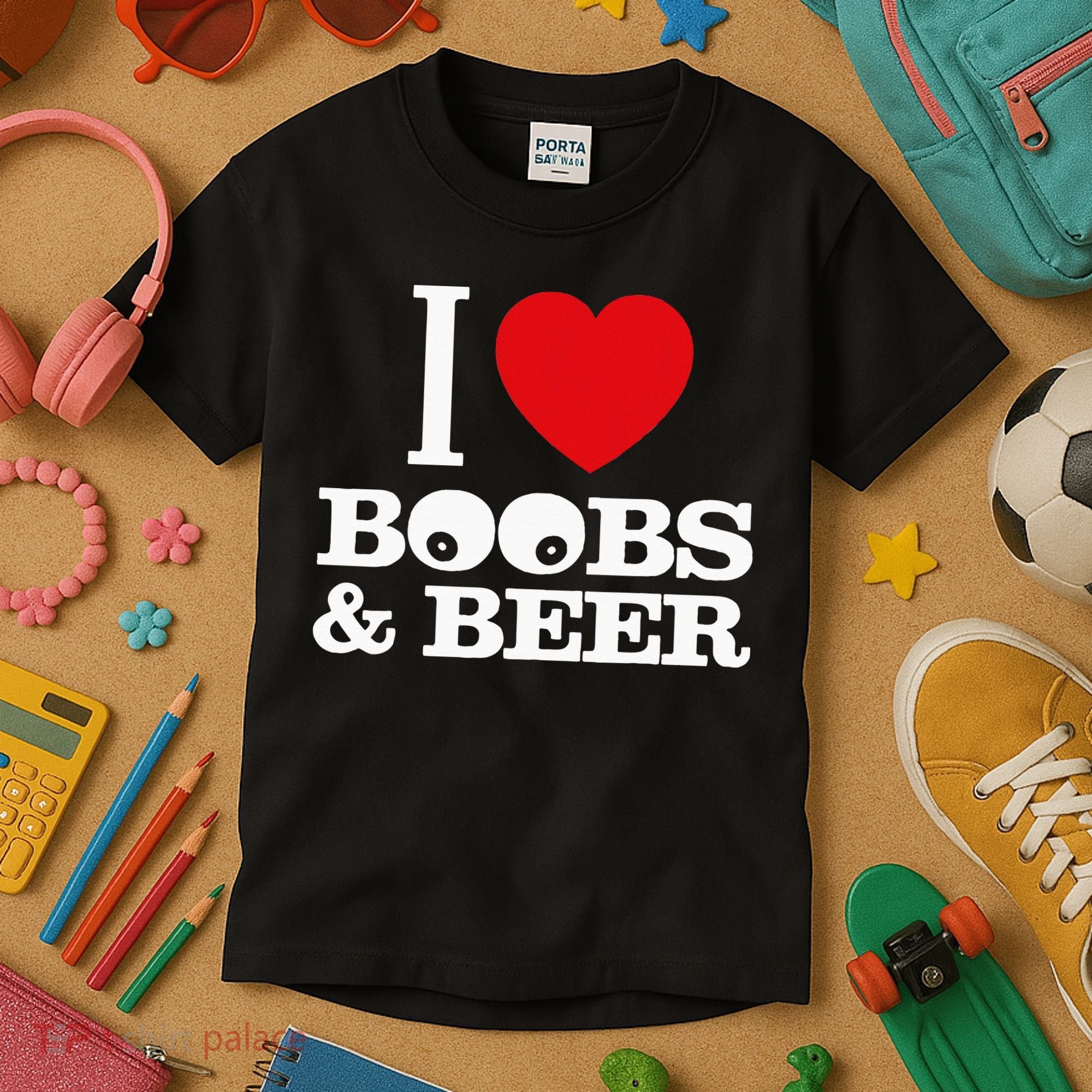 I Love Boobs And Beer Kids T-Shirt