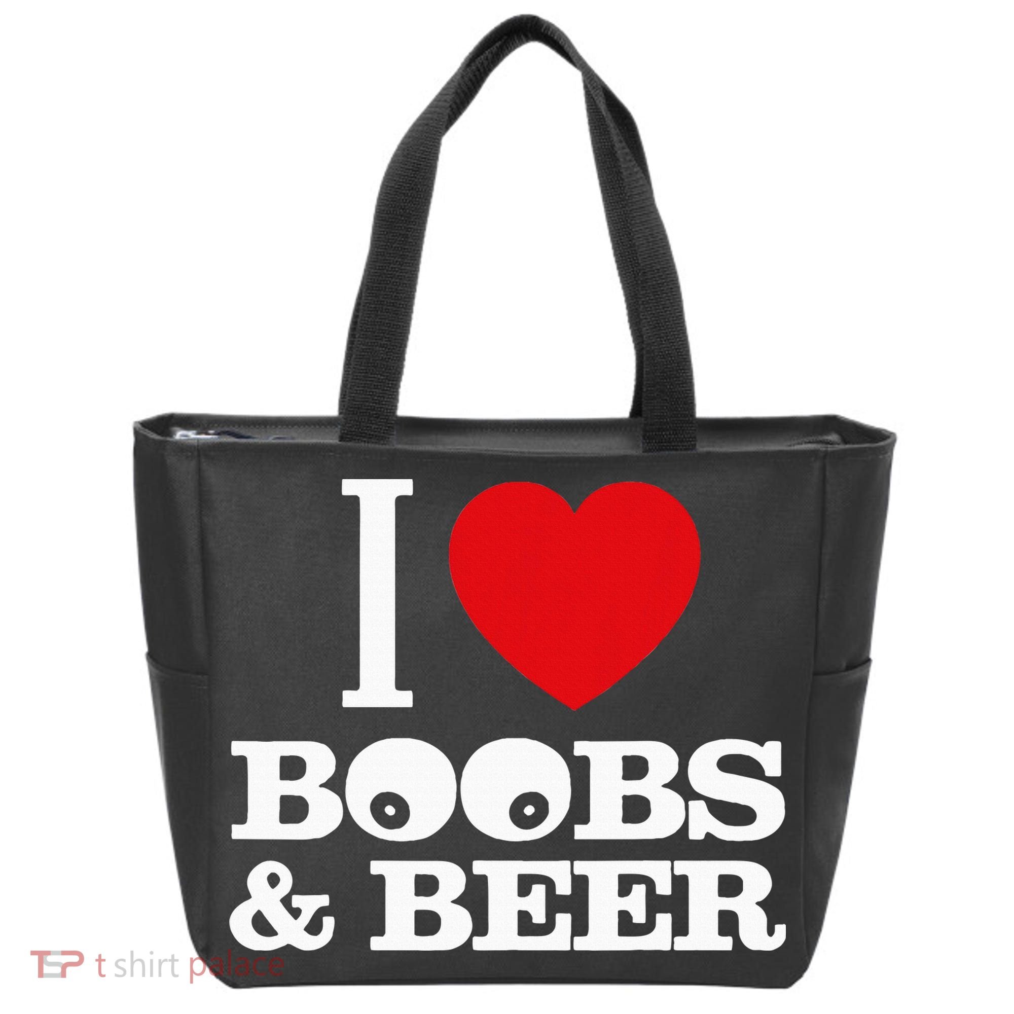 I Love Boobs And Beer Tote Bag
