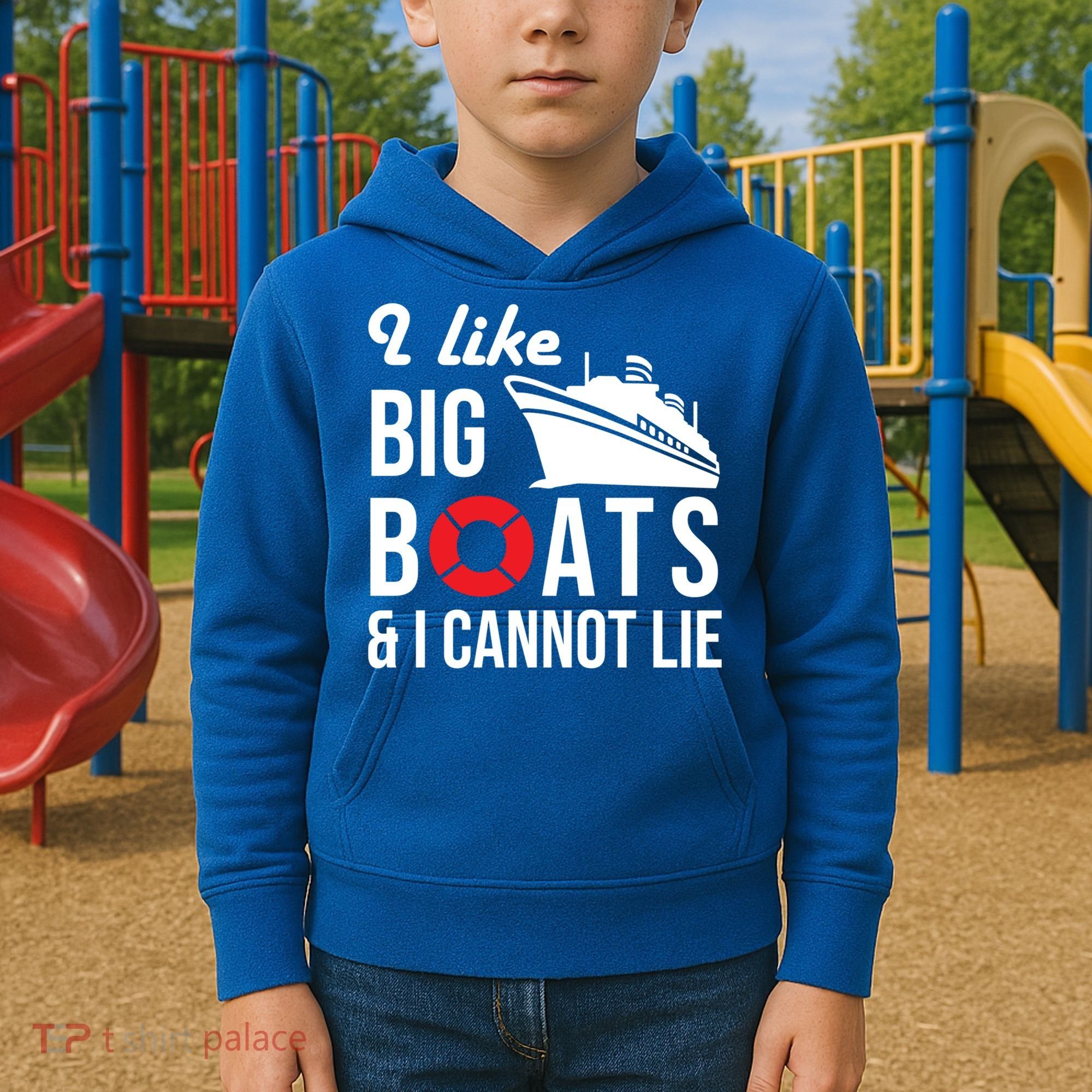 I Like Big Boats And I Cannot Lie Cruise Ship Sailing Cool Gift Kids Hoodie