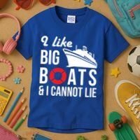 I Like Big Boats And I Cannot Lie Cruise Ship Sailing Cool Gift Kids T-Shirt thumb 3