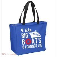 I Like Big Boats And I Cannot Lie Cruise Ship Sailing Cool Gift Tote Bag thumb 2