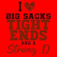 I Love Big Sacks Tight Ends And A Strong D Santa Hat thumb 1